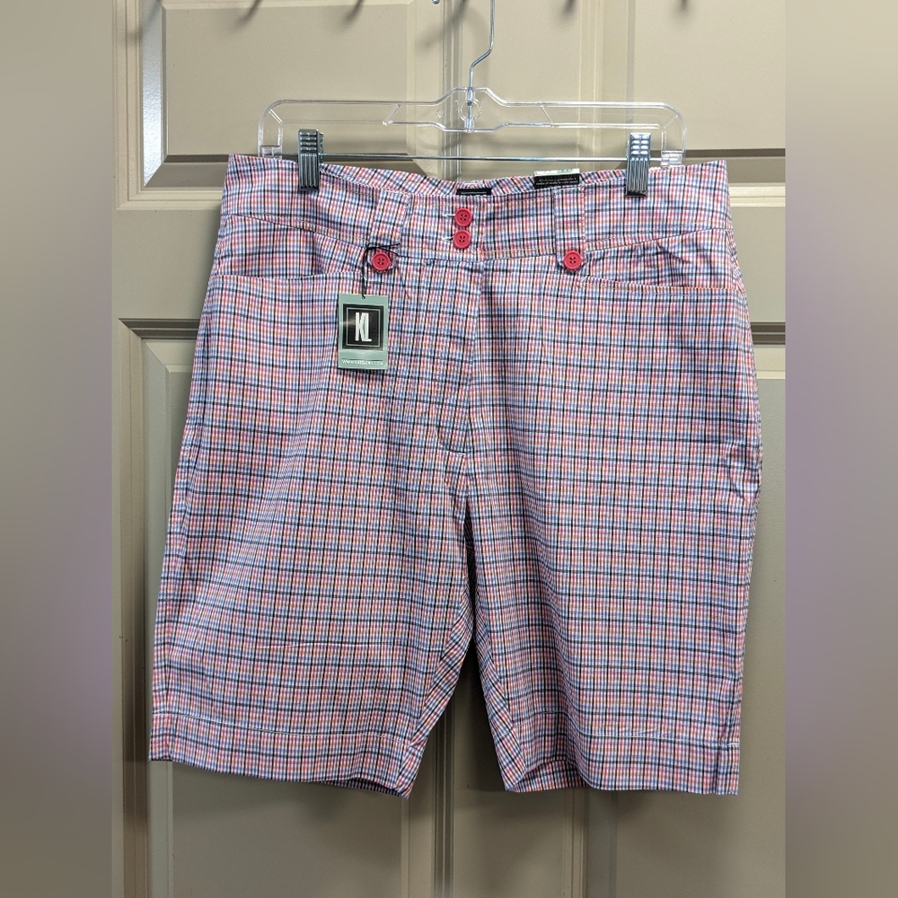 Kate Lord Plaid Performance Bermuda Shorts - Size 10